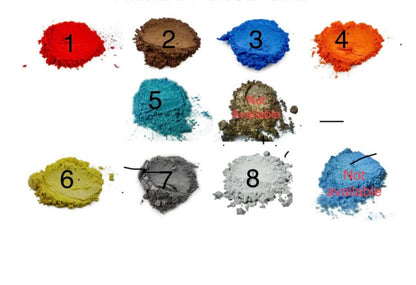 Muestras de colores de resina epoxy para personalización