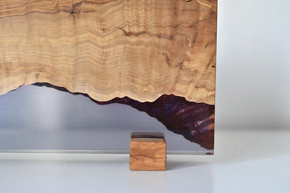 Wooden Dried Flowers Vase, Olive Wood & Epoxy Resin Dried Flower Pot, Bud Vase, Neutral Boho Decor, New Home Gifts, Unique Housewarming Gift