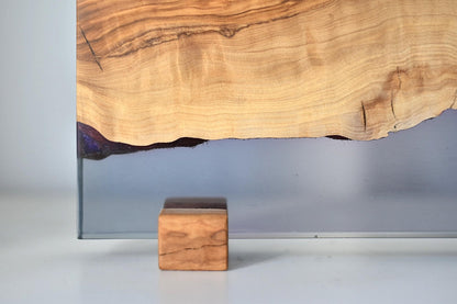 Wooden Dried Flowers Vase, Olive Wood & Epoxy Resin Dried Flower Pot, Bud Vase, Neutral Boho Decor, New Home Gifts, Unique Housewarming Gift